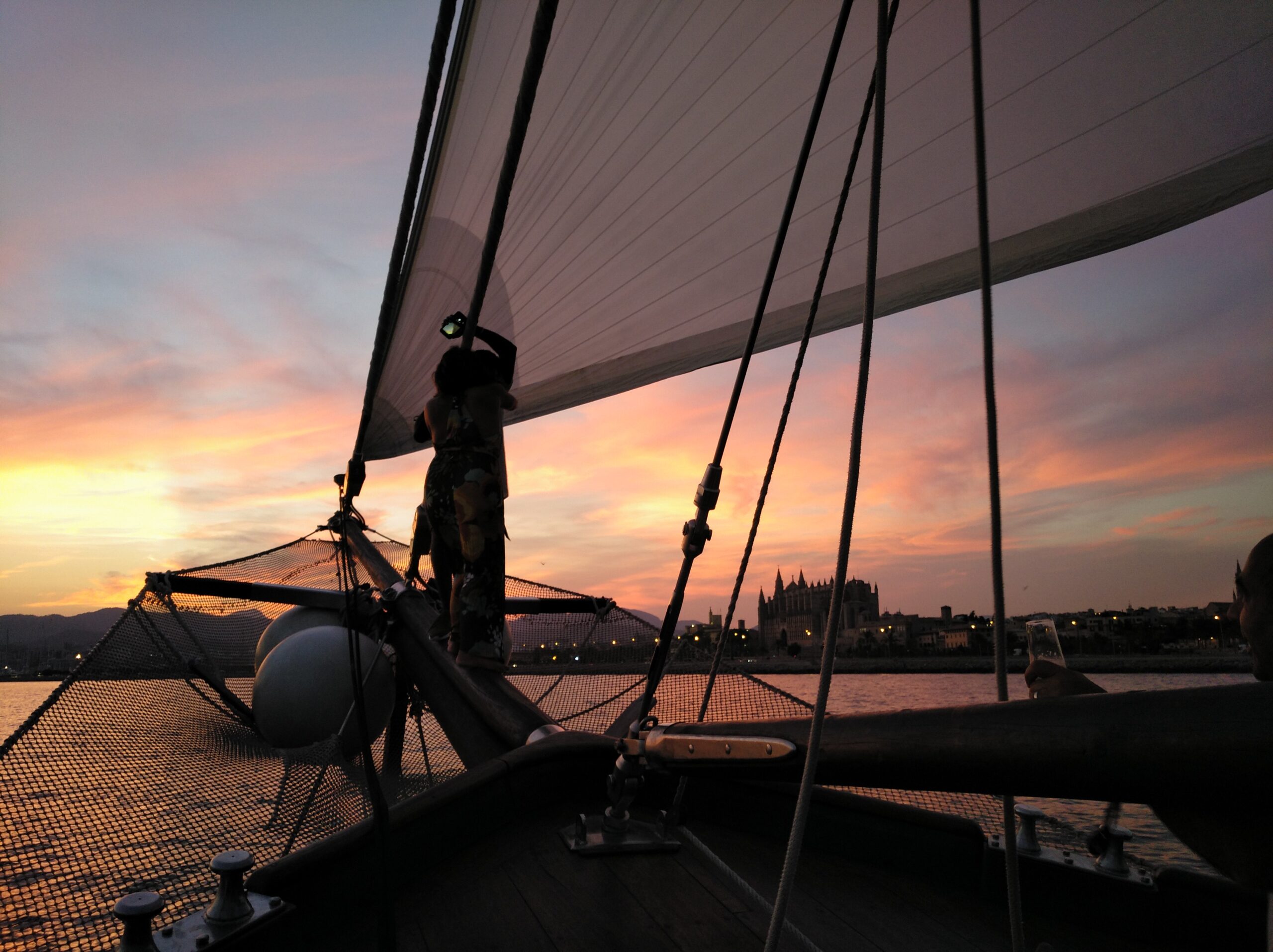Sunset at sea aboard Rafael Verdera